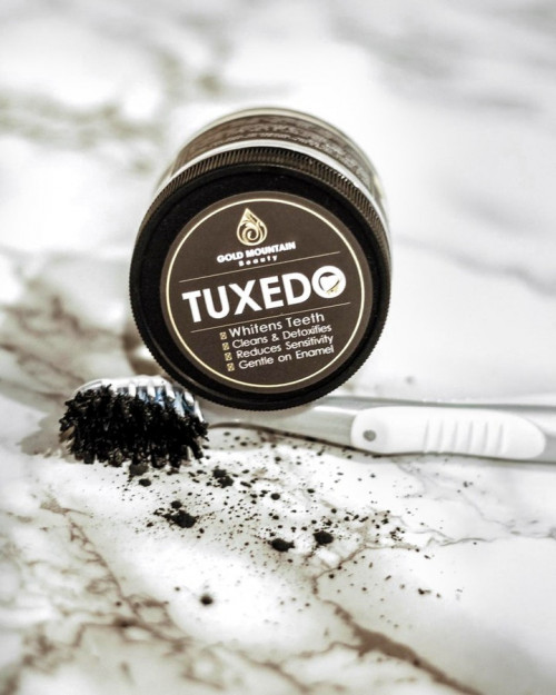 If you are looking for activated charcoal teeth whitening powder, then you came to the right place. Gold Mountain Beauty offers one of the best products you can buy for your teeth - Tuxedo activated charcoal teeth whitener. It helps to heal and whiten your teeth much better than any other toothpaste in paste form.