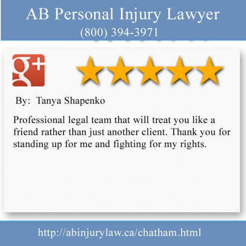 AB Personal Injury Lawyer
419 St Clair St Unit 3, Office 6
Chatham, ON N7L 3K4, Canada
(800) 394-3971

https://abinjurylaw.ca/chatham.html