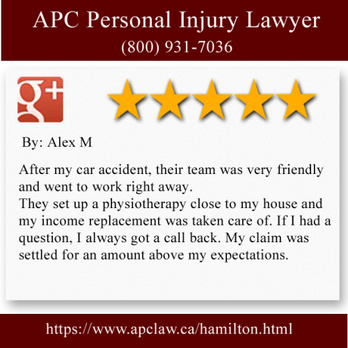 APC Personal Injury Lawyer
413 Whitney Ave Unit A 
Hamilton, ON L8S 2H6
(800) 931-7036

https://apclaw.ca/hamilton.html
