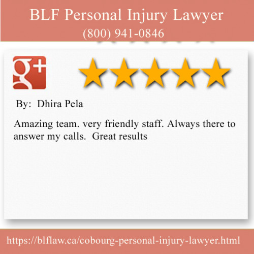 BLF Personal Injury Lawyer
203 Durham St 2nd Floor, Unit 3
Cobourg, ON K9A 3H7
(800) 941-0846

https://blflaw.ca/cobourg-personal-injury-lawyer.html