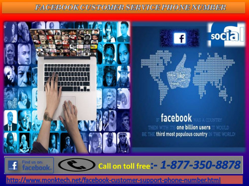 Do you want more like on your Facebook timeline post? Wandering for technical and satisfied aid? Due to availability of numerous technical support providers, sometimes it creates confusion for the customer while selecting the most authentic one. In this situation you need to do focus on Facebook Customer Service Phone Number 1-877-350-8878. Here, you can save your money and time as well. For more information: - http://www.monktech.net/facebook-customer-support-phone-number.html