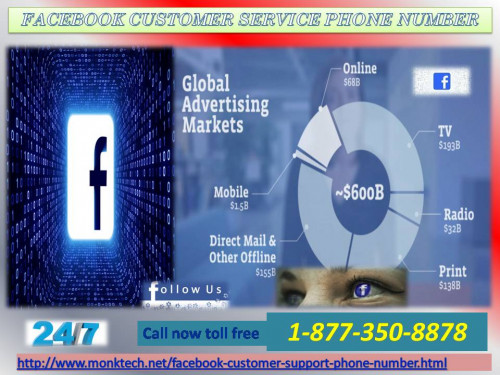 If you are aggressive to get your Facebook problem fixed, then you have to pull out our Facebook Customer Service Phone Number which is totally free of cost. You are only one step away from us so just advance us by dialing 1-877-350-8878. For more information: - http://www.monktech.net/facebook-customer-support-phone-number.html