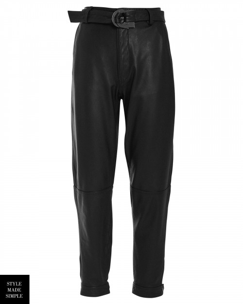 In a smooth lambskin leather, J Brand's high-rise Jonah trousers are an elevated fall staple with the perfect ankle crop. Belt loops. Zip fly with hook closure. Optional matching D-ring belt. Two slant pockets. Two back patch pockets. Ankle tab sizers. In black.
Shop Now: https://www.intermixonline.com/j-brand/jonah-high-rise-leather-trousers/JB002399+JONAH+LEATHER.html

58 E 11th Street, 	
New York, NY 10003, 
USA
Phone: +1 888 807 8105
info@stylemadesimple.net
