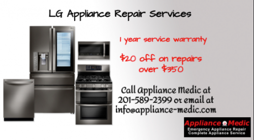 Get LG Appliance Repair in Montvale, NJ with Appliance Medic. The company has an experience of more than 20 years in giving appliance repair services. You can schedule your repair service over call, email or fill up the service request on our website-https://appliance-medic.com/montvale-nj/lg-appliance-repair-montvale-nj/
