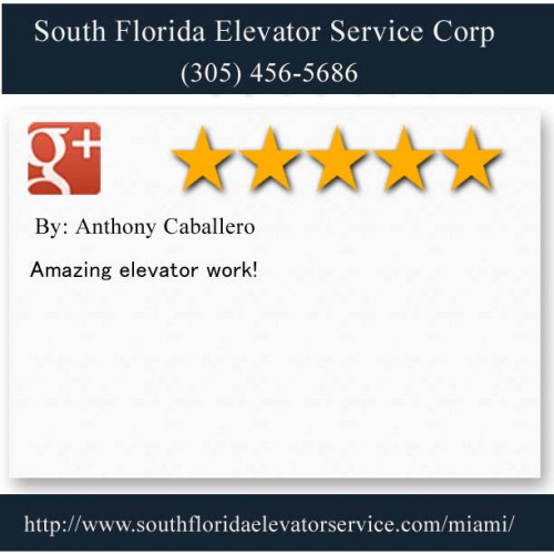 South Florida Elevator Service Corp.
6956 NW 51st ST
Miami FL 33166
(305) 456-5686

http://www.southfloridaelevatorservice.com/miami/