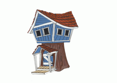 Moving animated picture of building a house