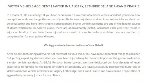 BILAB Personal Injury Lawyer
3916 64 Ave SE Office #213
Calgary, AB T2C 2B4
(587) 355-3013

https://injurylawyerab.ca/calgary/
