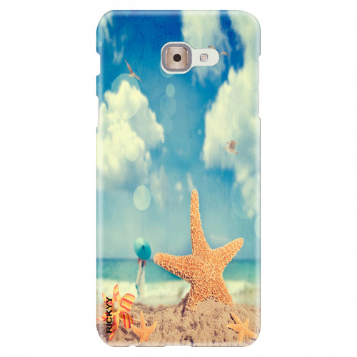 Beach scene with starfish and pinwheel - vintage tone effect and texture added