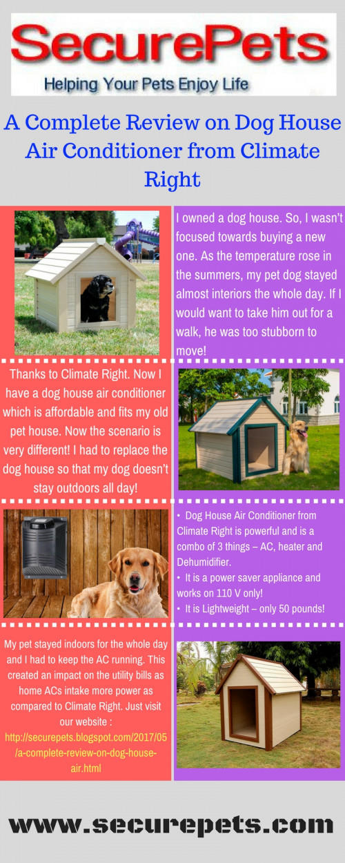 If you think to make a worthy investment for the comfort of your pet, a dog house air conditioner can be the best. Low power ensures savings! Read More

Just visit our website : http://securepets.blogspot.com/2017/05/a-complete-review-on-dog-house-air.html

Or call us at : 888-538-7521