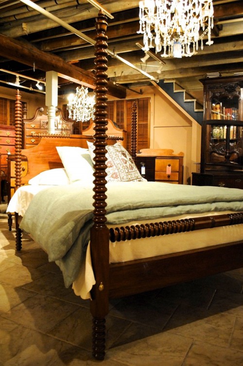 Tall Post Spool Bed In Spanish Cedar1