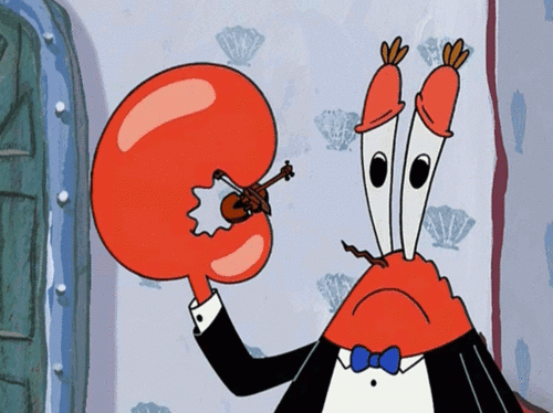 Mr. Krabs with the World's Smallest Violin