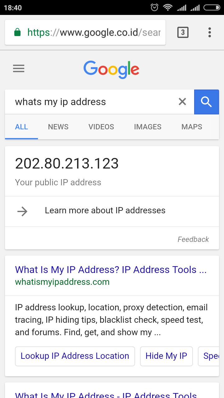 My ip address location