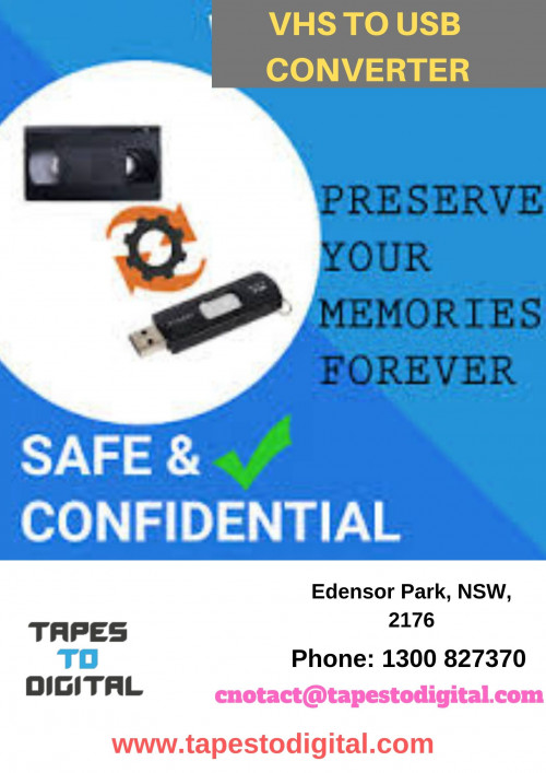 vhs to usb converter is one of the simplest ways to preserve your outdated media. The process is quick and clean, and the results are high quality and long-lasting. 

For more info visit our site : www.tapestodigital.com/